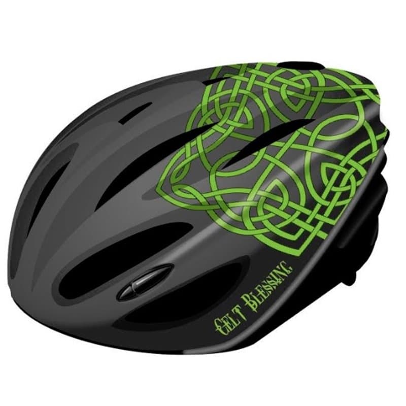 Шлем взрослый 19 вент. отверстий, размер M(56-59), черный с зеленым, инд.уп Vinca Sport