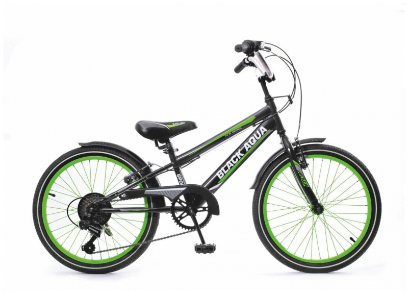 Велосипед  Black Aqua Sport 20" (6 ск. ) черно-зеленый 