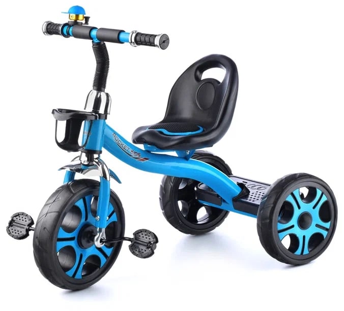 Велосипед трехколесный Rocket  ( Колеса EVO, мягкая подушка ) цвет : голубой