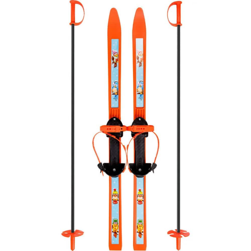 Лыжи детские "Вираж-спорт" 100/100 см, с палками (в сетке)
