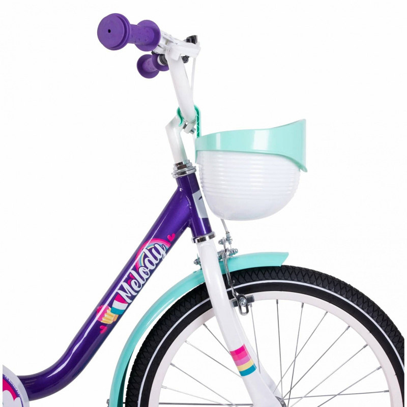 Велосипед детский с доп колесами Tech Team Melody 16" Purple / Фиолетовый