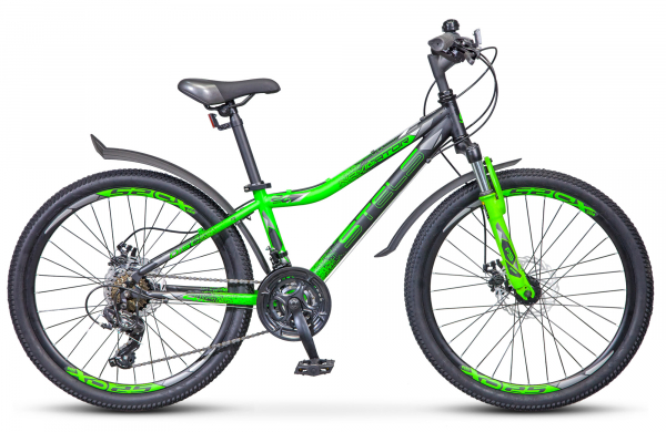 Велосипед Stels Navigator 410 MD 24" 21-sp V010 12"  чёрный/зелёный