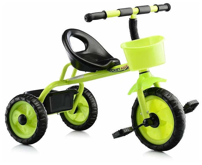 Велосипед трехколесный Rocket (Колеса EVO, 2 корзины для игрушек)  салатовый 