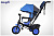 Трехколесный велосипед с крышей и родительской ручкой ВИВАТ ПРИНТ - Голубой (надувные колеса)