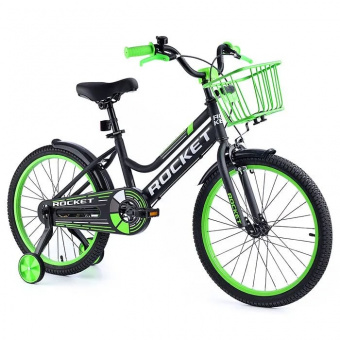 Велосипед детский 20" Rocket 101, цвет черный/зелёный	