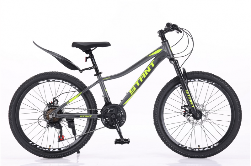 Велосипед скоростной (M) 24" STANT MD4600 рама 12" АЛЮМИНИЙ, 21 ск,  серый/желтый