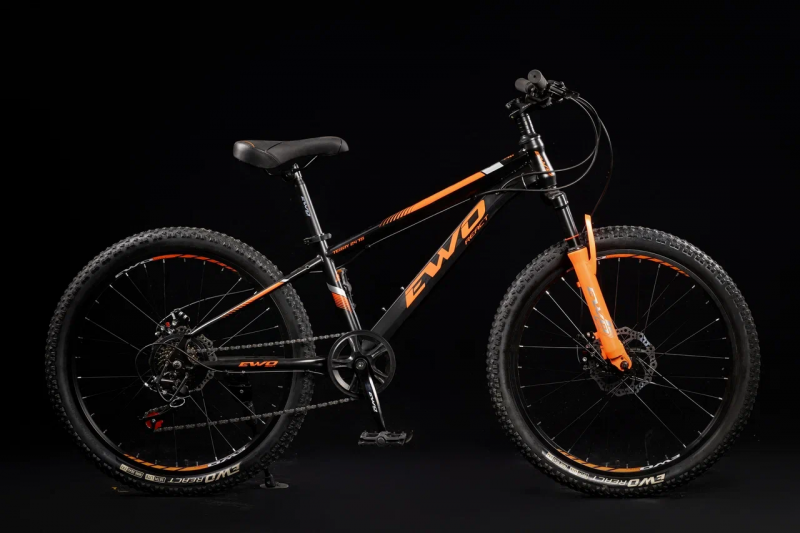 Велосипед скоростной EWO 24 сталь 7ск скрытая проводка BLACK/ORANGE / Черный/Оранжевый