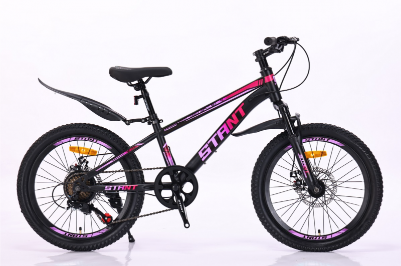 Велосипед скоростной (М) 20" STANT MD2000 11", 7 скоростей, сталь черный/розовый