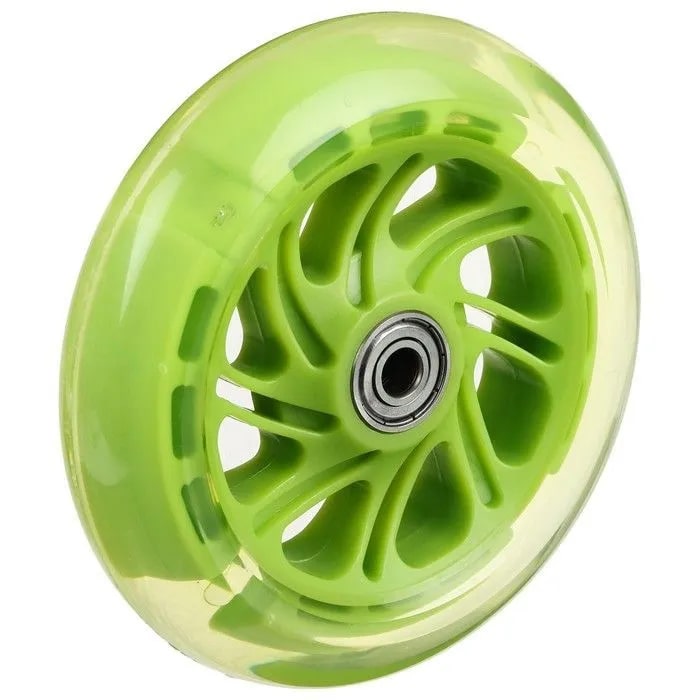 Колесо для самоката зеленый, 120 мм х 20 мм,материал PU, с подшипниками, с подсветкой
