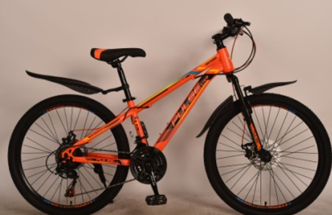 Велосипед Pulse lite 24" MD2200 (24" 21ск,сталь )  оранжевый / желтый / синий