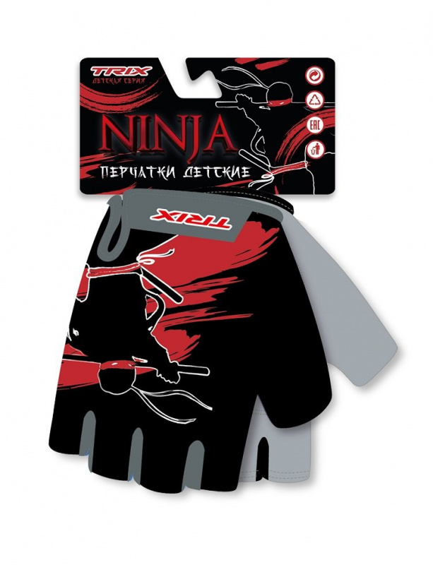 Перчатки TRIX Nw Ninja детск., 6XS гелев. вставки лайкра/искусств. замша, антискользящие	
