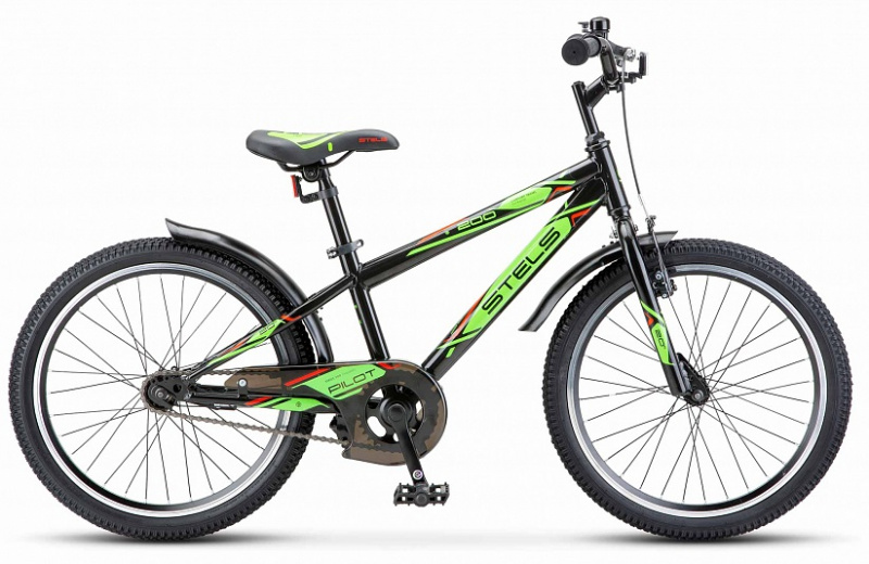 Велосипед STELS Pilot-200 VC Z010 20" рама 11" Черный/салатовый Z010)