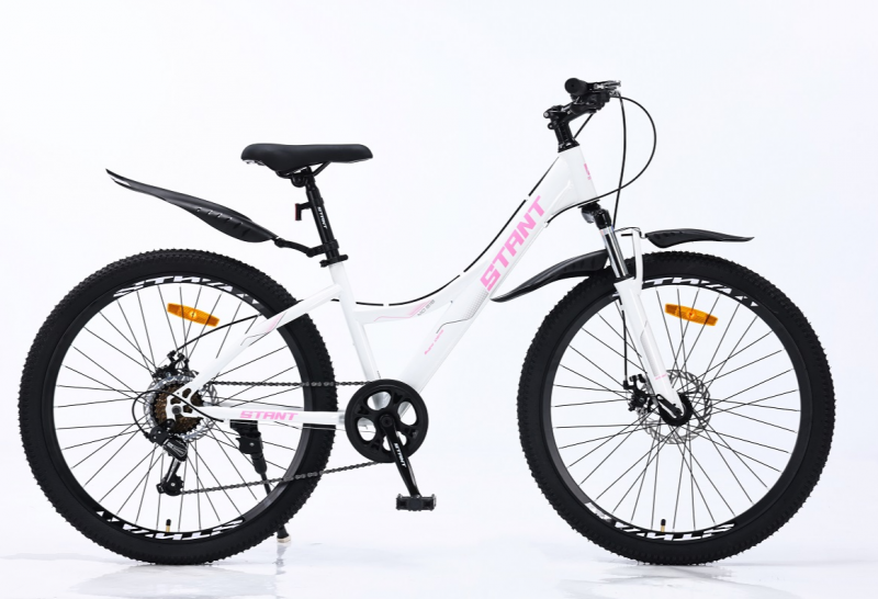 Велосипед скоростной (M) 26" STANT MD515 14", 6 ск, белый/розовый