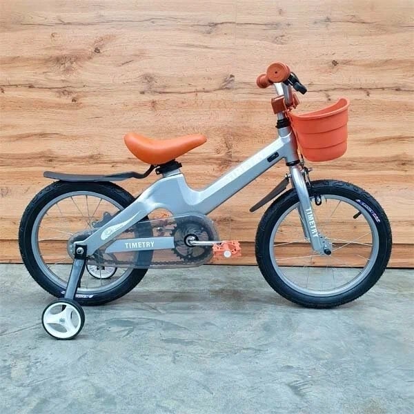 Велосипед детский с доп колесами 14" TT5002 (серый) 