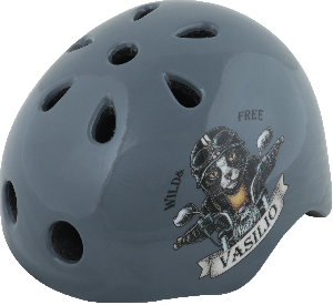 Шлем детский IN-MOLD с регулировкой, 52-58см, серый, инд.уп. Vinca Sport