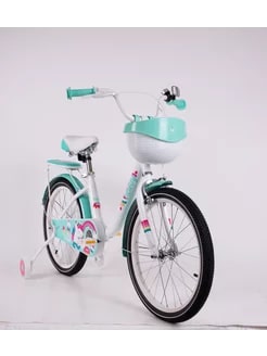 Велосипед детский с доп колесами Tech Team Melody 20" Бело-бирюзовый / Celadon