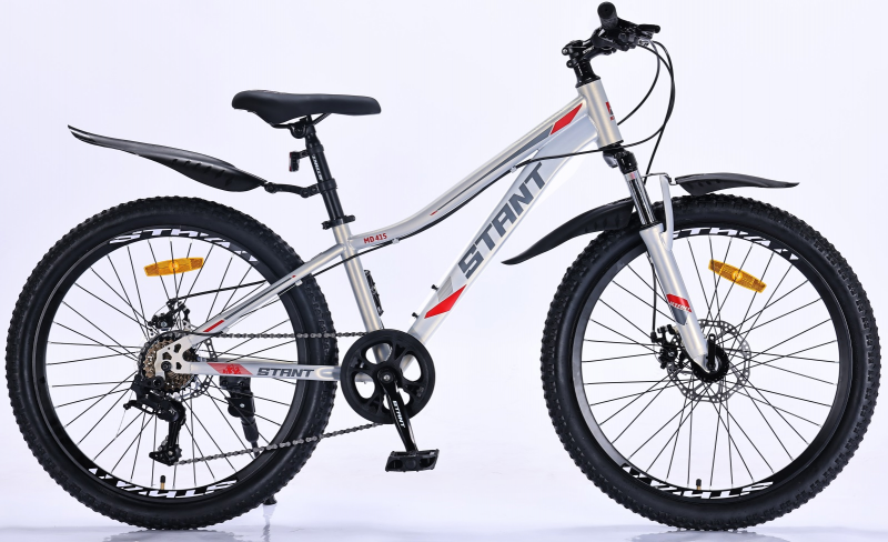 Велосипед скоростной (M) 24" STANT MD415 12", 6 ск, серебристый/красный