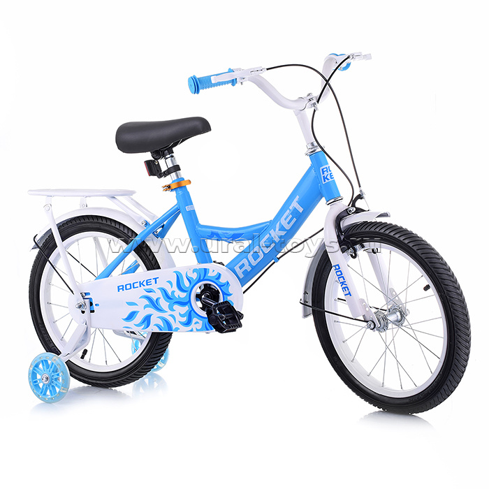 Велосипед детский 2-х колесный 16" ROCKET, цвет голубой/белый