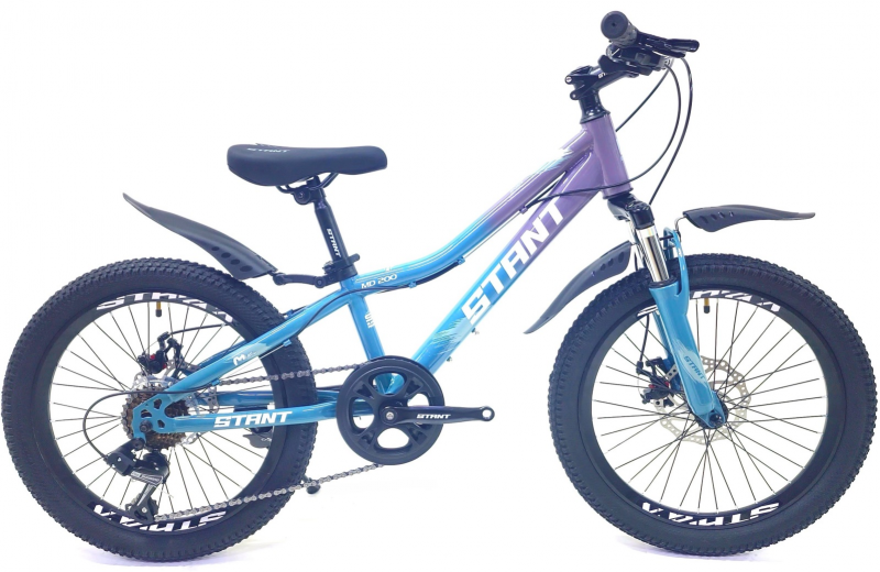 Велосипед скоростной (M) 20" STANT MD200 10", 6 скоростей, голубой/сиреневый