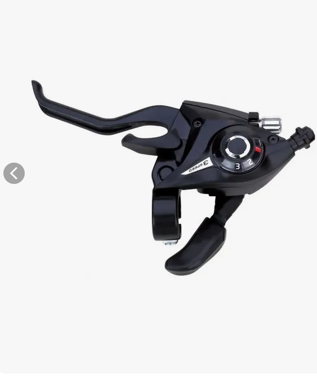 Ручка перекл. скор. Index (моноблок черный) 3 скоростей (левая), аналог Shimano EF-51, бренд "KMS" 