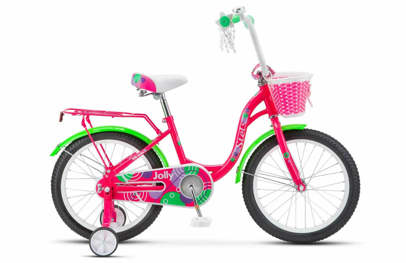 Велосипед детский с доп колесами STELS Jolly 18" V010 11" Розовый