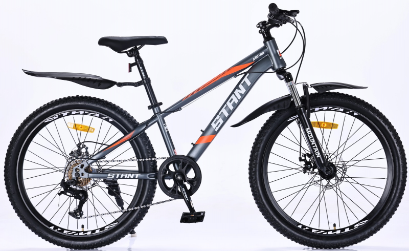 Велосипед скоростной (M) 24" STANT MD410 12", 6 ск, серый/оранжевый