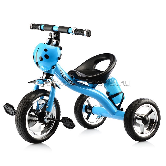 Велосипед 3-х колесныйc Rocket Kids, EVO синий c бутылкой