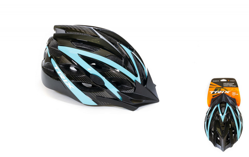 Шлем вело TRIX, кросс-кантри, регулировка обхвата, размер: L 59-60см, In Mold, сине-черный