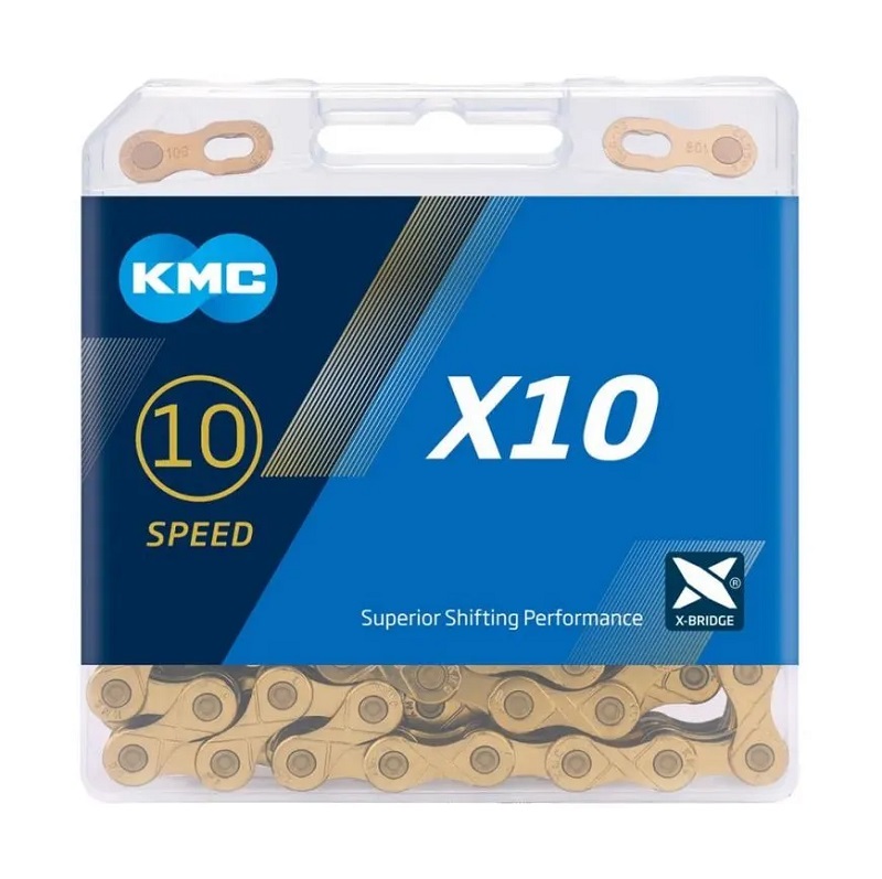 Цепь "KMC" Х10, 116 зв., цвет. коробка, для 10ск. велосипедов, с замком,аналог