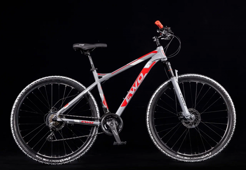 Велосипед скоростной EWO 29"  алюминий  21ск скрытая проводка GRAY/RED / Серый/красный