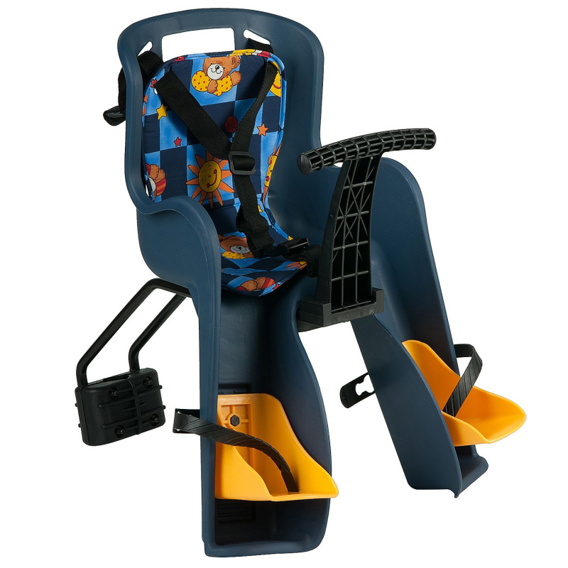 Кресло детское переднее GH-908E синие, с разноцветным текстилем.. Выдерживает до 16 кг.