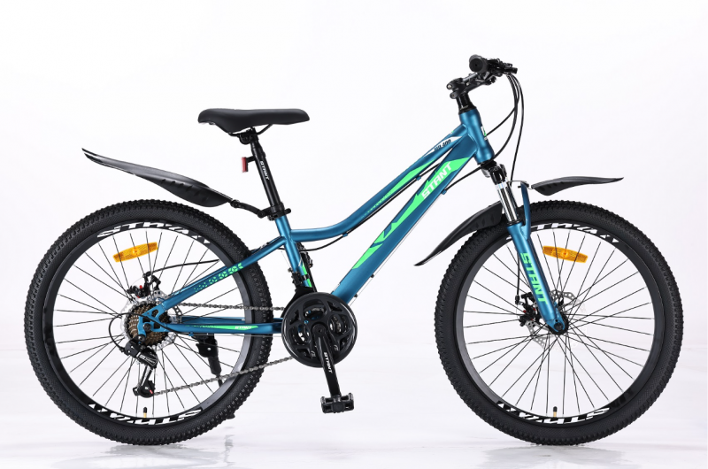 Велосипед скоростной (М)  24" STANT MD400 рама 12" , сталь 21ск синий/зеленый