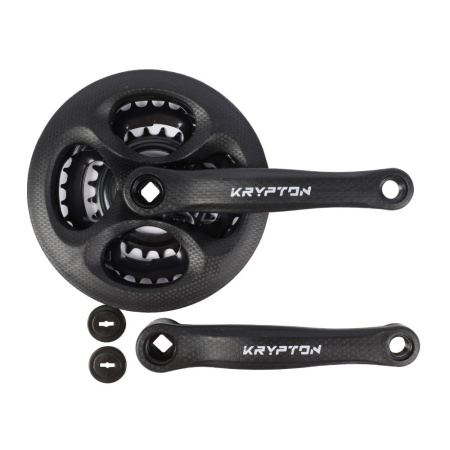 Шатун KRYPTON GTR-SP3025P, 170mm, 24/34/42T, с защитой, PL+ST, квадрат, черный