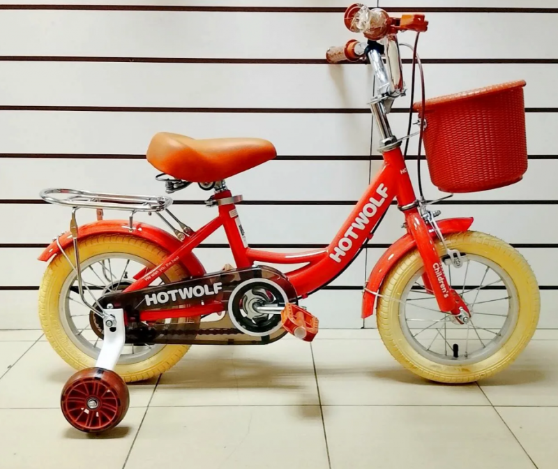 Велосипед детский с доп колесами Hot Wolf 18" 18HW-1042 Розовый