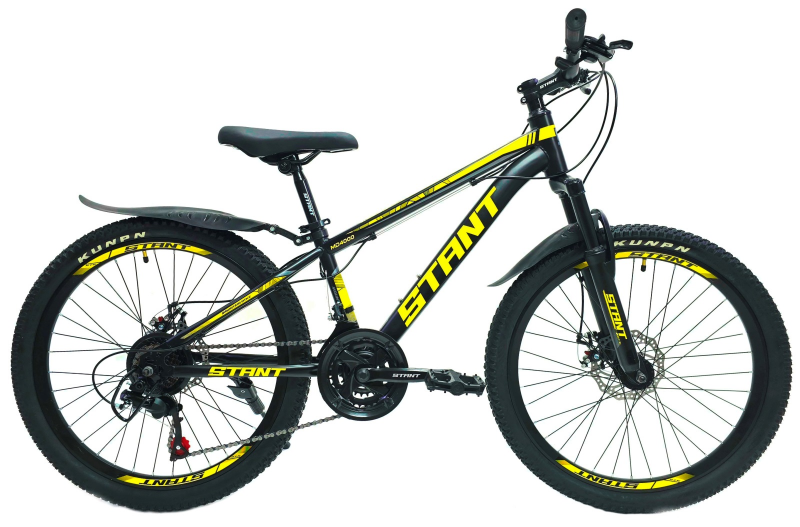 Велосипед скоростной (M)  24" STANT MD4000 рама 12", 21 ск, черный/желтый