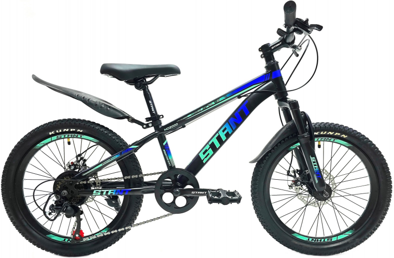 Велосипед скоростной (М) 20" STANT MD2000 11", 7 скоростей, сталь черный/синий