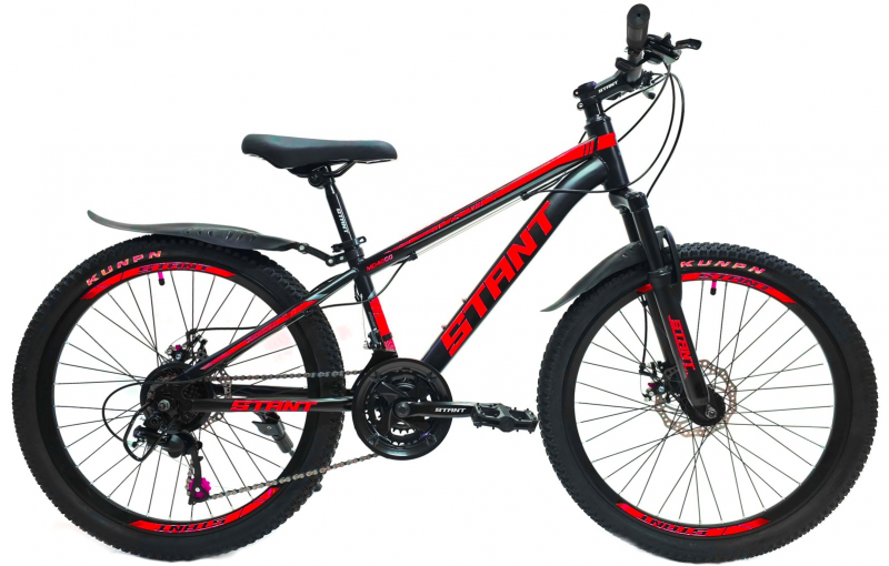 Велосипед скоростной (М) 24" STANT MD4000 рама 12", 21 ск, черно/красный