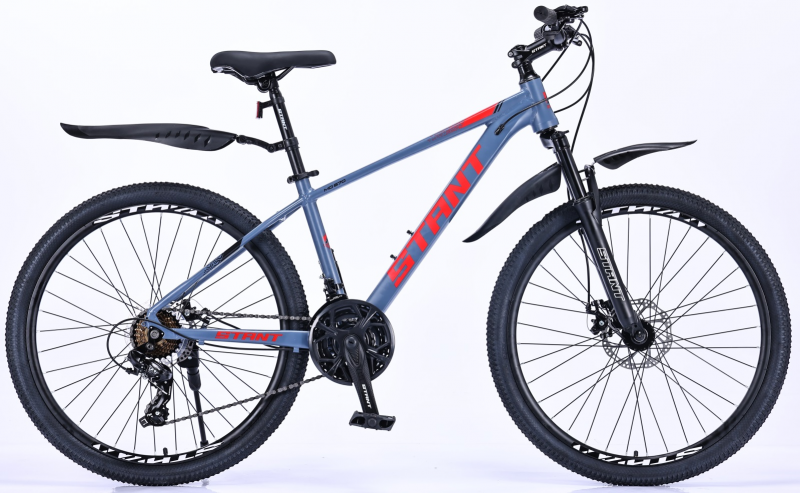 Велосипед скоростной 26" (M) STANT MD670 15", 21 ск, АЛЮМИНИЙ серый/красный