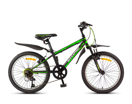 Велосипед скоростной Maxxpro Steely Lite 24" Рама: 12",Сталь черно / зелёный