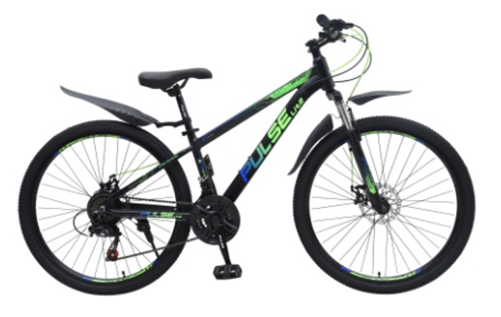 Велосипед Pulse Lite 24" MD3000 24" 21 ск., алюм  черный/сине/зеленый