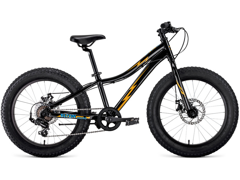 Велосипед Forward Bizon Micro 20 D 7 ск. рост. 11" черный/желтый