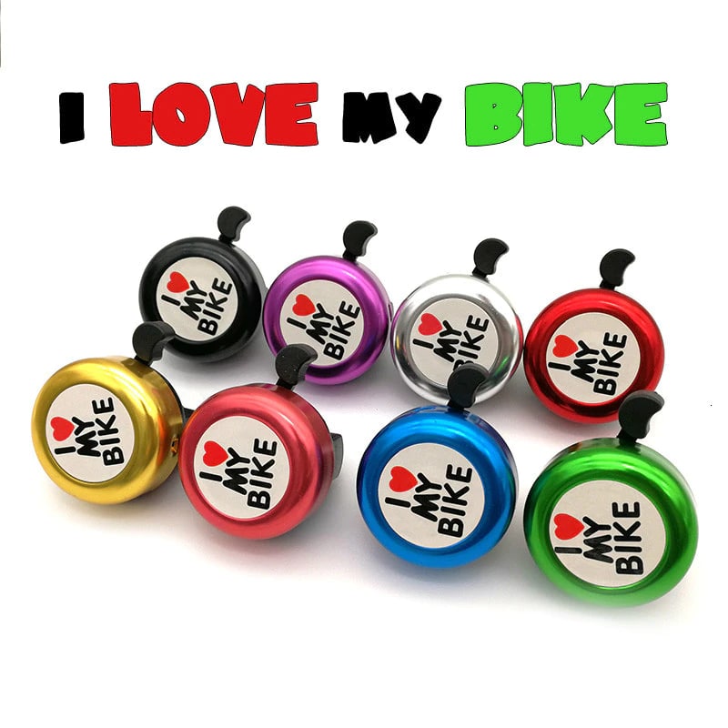 Звонок для велосипеда "I love my bike" алюм./пласт серебристый