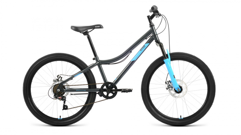 Велосипед Altair MTB HT 24 2.0 D темно-серый / голубой рама 12"