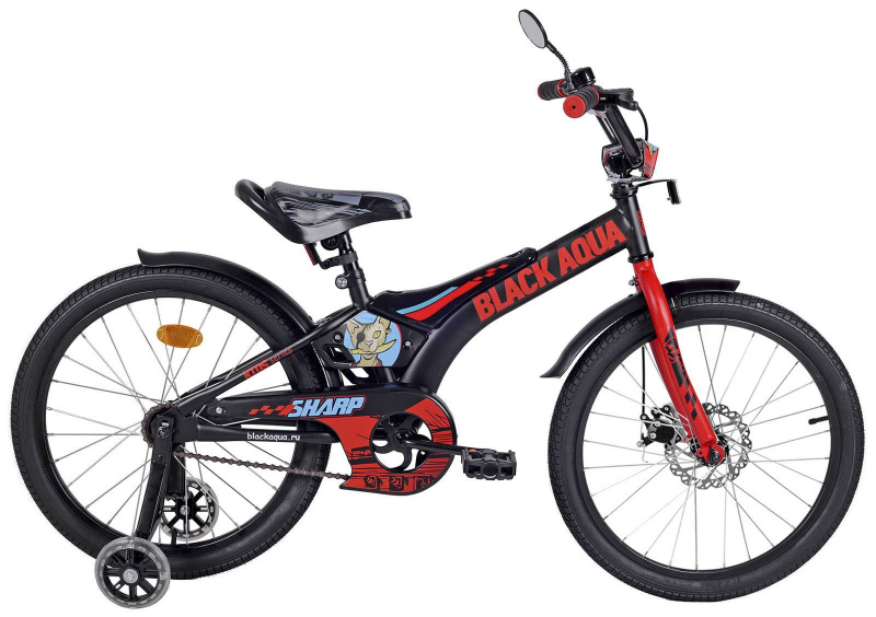 Велосипед детский  BLACK AQUA Sharp 1ск 20" 2022 чёрный-красный