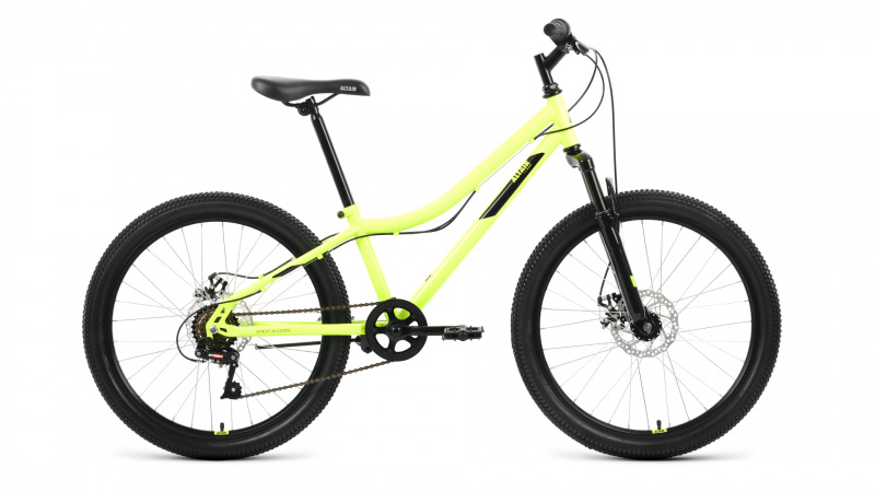 Велосипед Altair MTB HT 24 2.0 D рама 12" Ярко-зеленый / Черный 