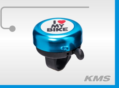 Звонок для велосипеда "I love my bike" алюм./пласт синий
