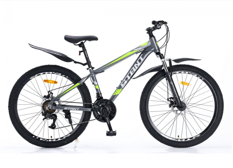 Велосипед скоростной (M) 26" STANT MD605 14", 21 ск, серый/зеленый,АЛЮМИНИЙ