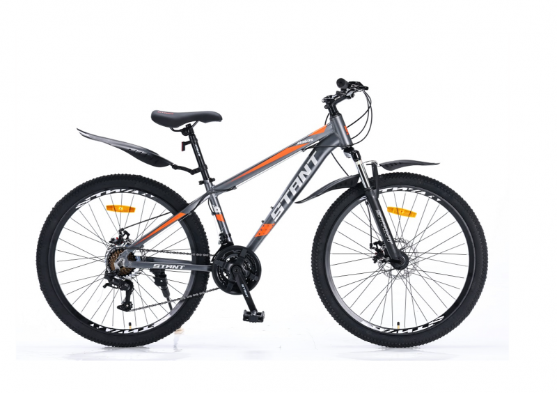 Велосипед скоростной (M) 26" STANT MD605 рама 14" АЛЮМИНИЙ, 21 ск,серый / оранжевый 
