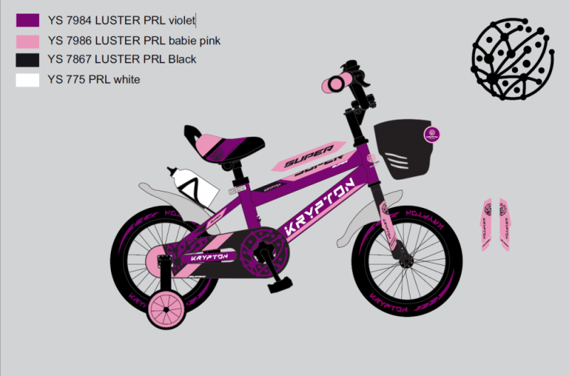 Велосипед детский 12" Krypton Super KS01VP12 фиолетово-розовый