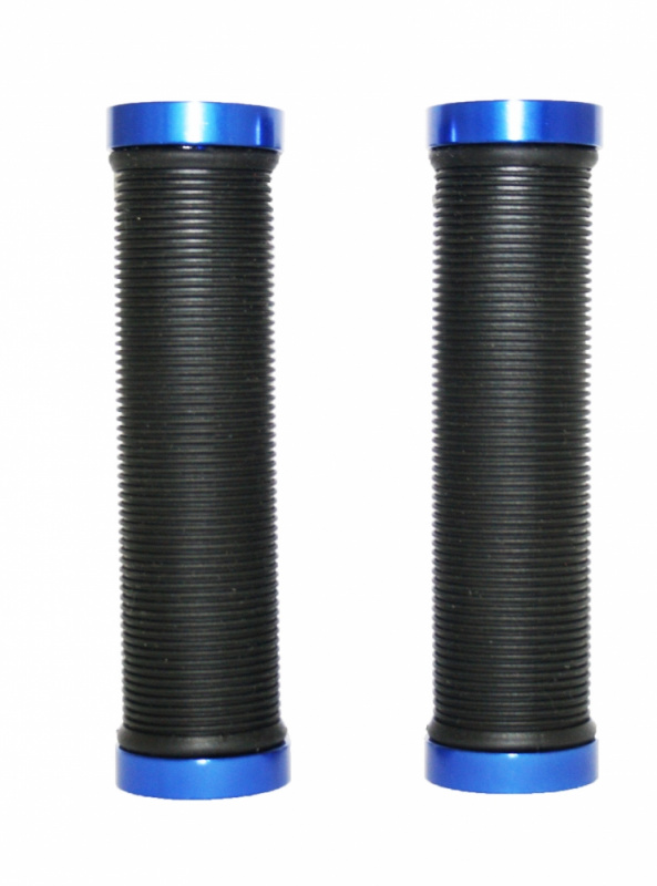 Грипсы с метал. зажимами, длина 129мм, черные, зажим синий, инд.уп. Vinca Sport H-G 119 black/blue